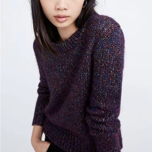 Madewell Shimmer Pullover Sweater Multicolor Speckled Knit Size M